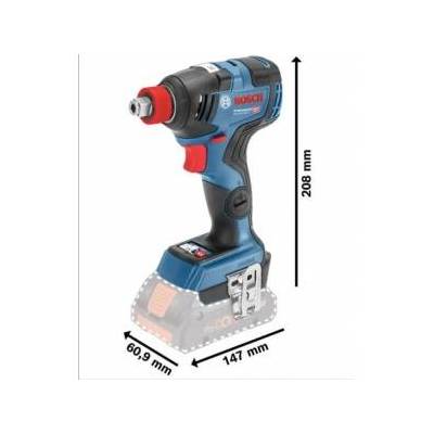 Акумулаторен ударен гайковерт Bosch Professional GDX 18V-200 C Без батерии и зарядно в комплекта, Li-Ion, 18 V, 200 Nm, M4-M14, Безчетков мотор