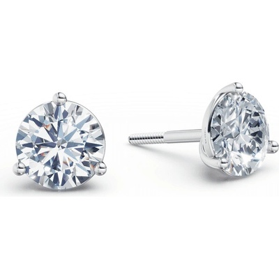 DF dámske náušnice 6408, biele zlato s laboratórnymi diamantmi s hmotnosťou 2,00 ct VS1/F