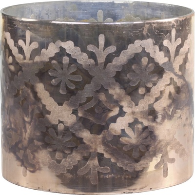 Mocca antik skleněný svícen na čajovou svíčku Grindi - Ø 20*17 cm - Chic Antique