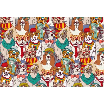 DIMEX ART Флизелинов фототапет хипстърско куче ii. 375 x 250 см