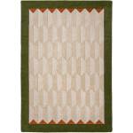 Flair Rugs Зелен/в естествен цвят ръчно изработен вълнен килим 120x170 cm Apex Border Wool - Flair Rugs (503119382710)