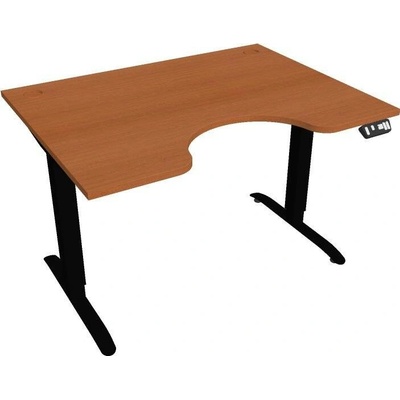 Hobis Office Pro psací stůl Motion MS ERGO 2 Šířka: 120 cm, Barva desky: třešeň, Barva kovu: černá RAL 9005 Šířka 120-180 cm / 27 barevných variant