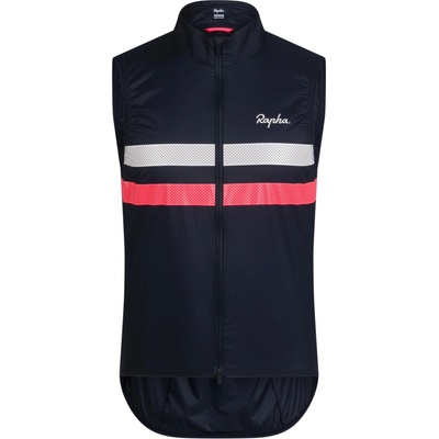 Rapha pánská Brevet Gilet - Dark Navy/Hi-Vis Pink