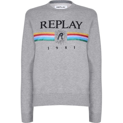 Replay Блуза Replay Rainbow Sweatshirt - Grey Marl M02