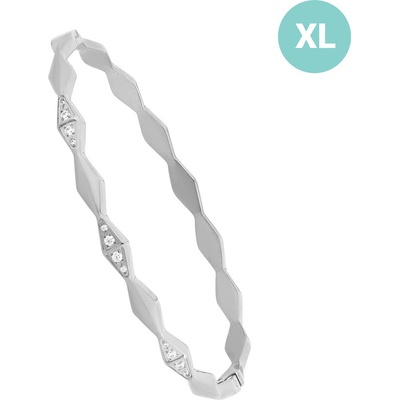 JVD Oceľový pevný náramok so zirkónmi JGB35SXL