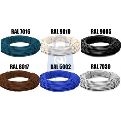 Drát vázací/napínací, poplastovaný, různé barvy 2,25/3,40 mm hnědá 8017 78 bm, balení 1 ks