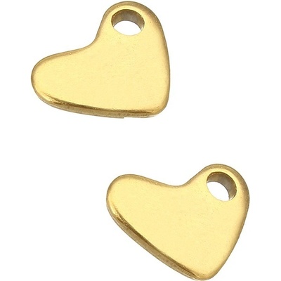 Závěsný přívěsek srdíčko Zlatý 8,5x6,5x1mm 1ks+ - 50Ks
