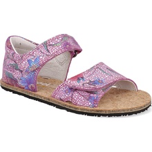 Koel4Kids barefoot sandálky Amelia fuchsia flowers