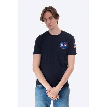 Alpha Industries Памучна тениска Alpha Industries 176507 07 Space Shuttle T в тъмносиньо с принт 176507.07 (176507.07)