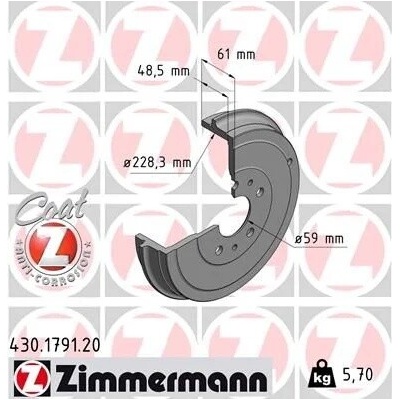Brzdový buben ZIMMERMANN 430.1791.20