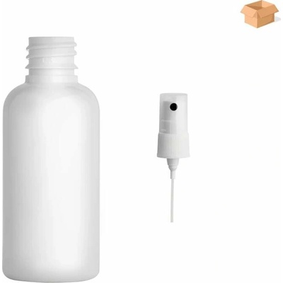Via Plastová lahvička bílá s BÍLÝM rozprašovačem 50 ml 800 ks