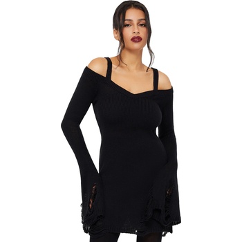 KILLSTAR Дамска рокля с дълъг ръкав KILLSTAR - Night Widow - Black - KSRA013916