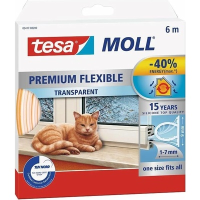 Tesnenia do okien tesamoll Silikónové samolepiace tesnenia, 6m, transparentná (05417-00200-02)