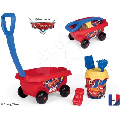 Smoby Vozík na tahání Cars Garnished Beach Cart s kyblík setem od 18 m