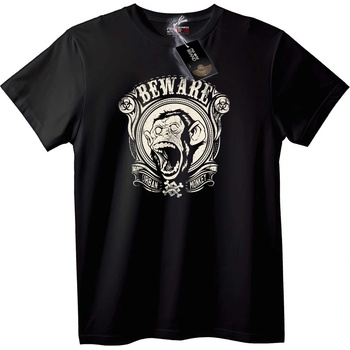 NOONEBRAND Тениска Внимание Градски Маймуна - 2XL, Black