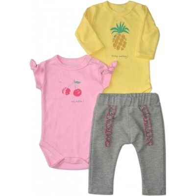 K-Baby Sada 1 x body dl. rukávx body kr. rukáv 1 x tepláčky Keep smiling