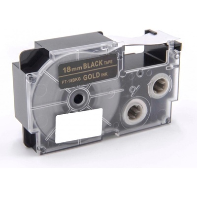 Compatible Съвместима лента с Casio XR-18BKG 18mm x 8m златен печат / черен фон (XR18BKG)