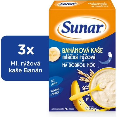 Sunar Mliečna Banánová na dobrú noc 3 x 225 g