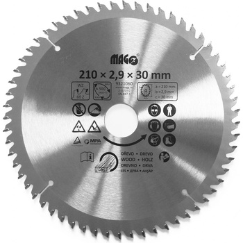 MAGG Pilový kotouč 210x2,9x30mm/60 zubů střídavě šikmé 9321060