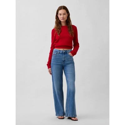 GAP Džínsy High Rise stride wide-leg Tmavomodrá