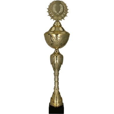 PUCHARY Pohár kovový zlatý Výška: 44,5 cm Průměr: 12 cm
