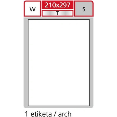 SK Label Print etikety A4 pro laserový tisk 210 x 297 mm 1 etiketa arch transparentní polyester. folie stříbrná 144293
