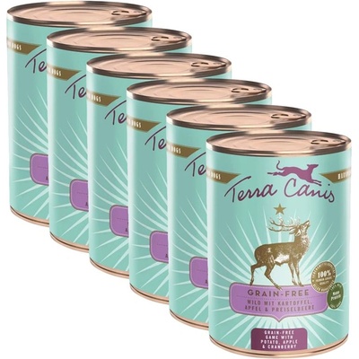 Terra Canis Без зърнени храни Игра с картофи, ябълки и боровинки 6 x 400 г