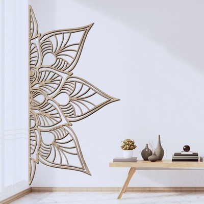 dřevo života Dřevěná mandala k posteli KVET Rozměry (cm): 160x82, Zvolte barvu dekoru: Dub Sonoma