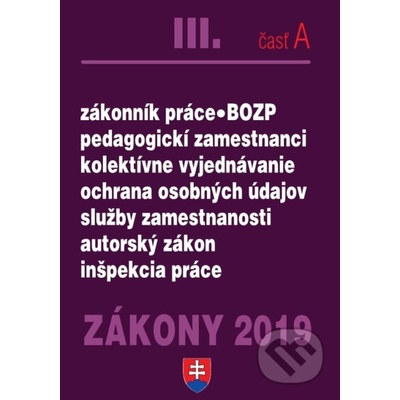 Zákony 2019/III. časť A