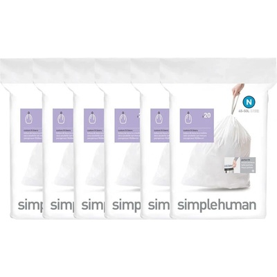 Simplehuman Sáčky 45-50 L typ N zatahovací 6 x 20ks 120 sáčků 35 µm CW0262-2