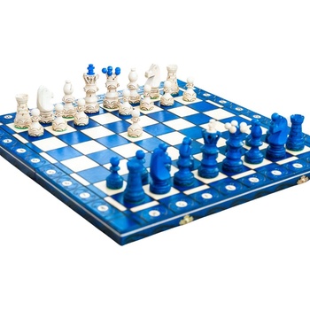 Shakhmaten magazin Дървен шахматен комплект Royal - кралско синьо