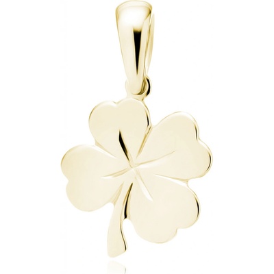 Lunica Stříbrný přívěsek zlatý čtyřlístek 0298