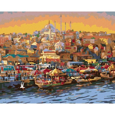 Zuty Malování Podle Čísel Večer V Istanbulu 80 x 100 Cm Plátno Rám