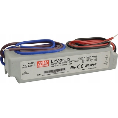 Napájecí zdroj MeanWell LPV-35-12 12V DC 3A 35W IP67