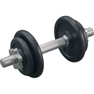 AB-FIT Дъмбел с черни дискове 10 кг и лост с гайка, комплект с тежести (dbs-10-or)