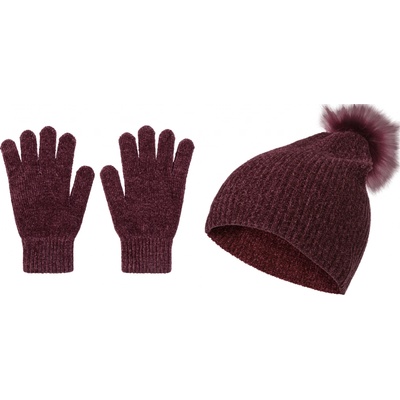 Esmara dámská čepice s rukavicemi lila fialová