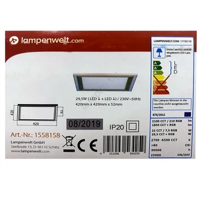 Lampenwelt - LED RGBW Димируем плафон LYNN LED/29, 5W/230V + д. у (LW0108)