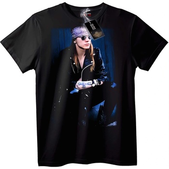 NOONEBRAND AXL ROSE GUNS ROSES Тениска Рок звезда с бандана - L, Black