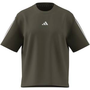 adidas Дамска тениска Adidas Essentials 3 Stripe T-Shirt Womens - Olive