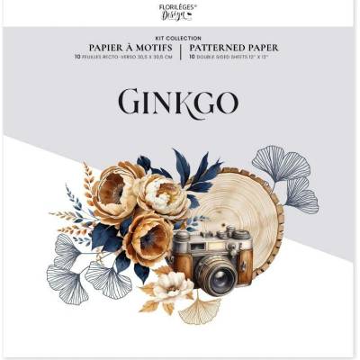 FLORILÉGES DESIGN Sada vzorovaných papírů - Ginkgo