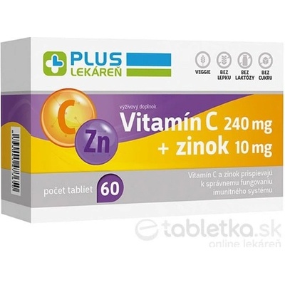 Plus Lekáreň Vitamín C + zinok 60 tabliet