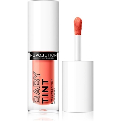 Revolution Relove Baby Tint tekutá tvářenka a lesk na rty Coral 1,4 ml