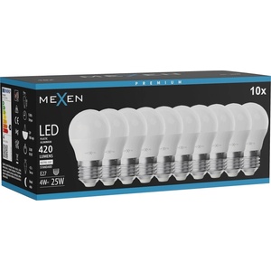 Mexen Nova 10x LED крушка E27, G45, 4W, Неутрална - 4000K, 420 lm - L101-E27-0440-01x10 (L101-E27-0440-01x10)