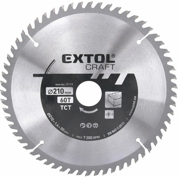 EXTOL CRAFT 19110 Pílový kotúč 210x1,4x30 mm 60 zubov