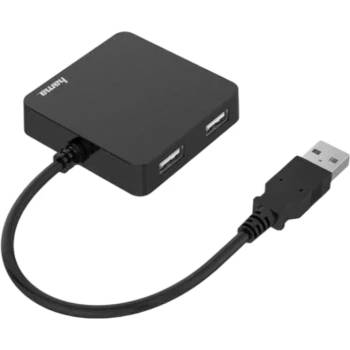 Hama Usb ХЪБ hama, 4 ПОРТОВ, usb 2.0, 480 mbit/s, ЧЕРЕН (4047443436924)