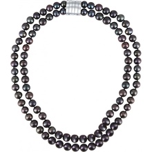 JwL Luxury Pearls Dvojitý/dvouřadý náhrdelník z pravých tmavých perel JL0657