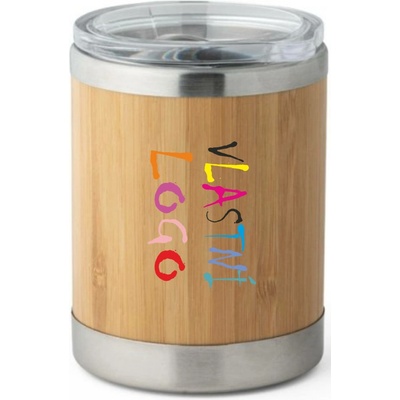 On Design Hrnek z bambusu a nerezové oceli LYCKA s potiskem naturální 350 ml