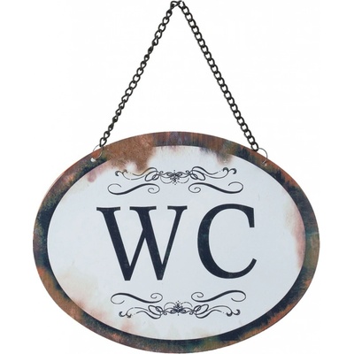 Plechová závěsná cedule WC - 17*13 cm - Clayre & Eef – Zboží Dáma
