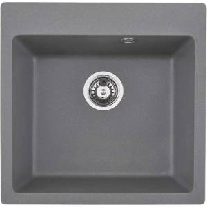 Inter Ceramic Композитна кухненска мивка Inter Ceramic, сив гранит, 50x50 см (5050 GRAY) Мивка за вграждане