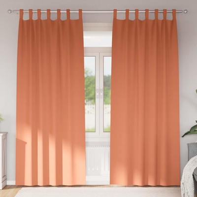 vidaXL Завеси за затъмняване с пръстени 2 pcs Теракота 225 x 140 см (4107635)